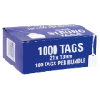 Blank-Card Tags With String 21mmx13mm, 1000 Tags Per Box